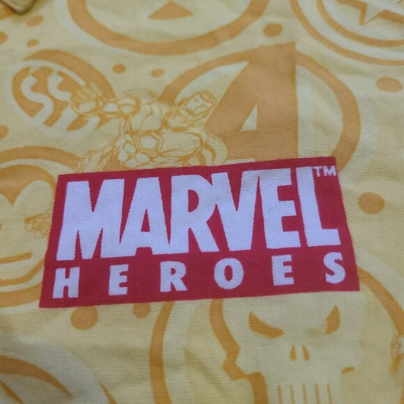 Marvel Heroes Button-Up Shirt Boys 7 Vintage Iron Man Spider-Man Wolverine - Picture 7 of 9